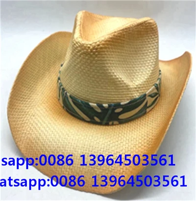 Herren Western Ribbon Cowboy Stroh Fisher Man Sonnenhut
