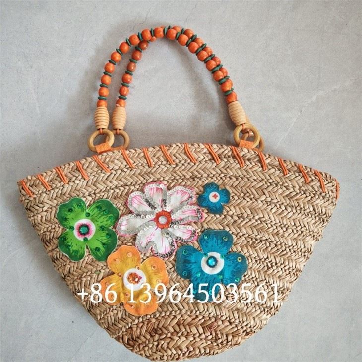 Frauen Strohhandtaschen mit Stickerei