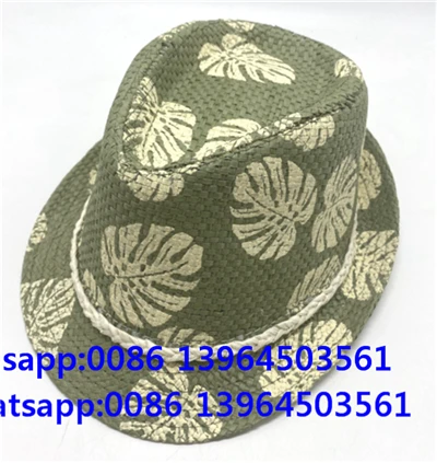 Atmungsaktiver Fedora-Hut mit Palmenblatt-Print