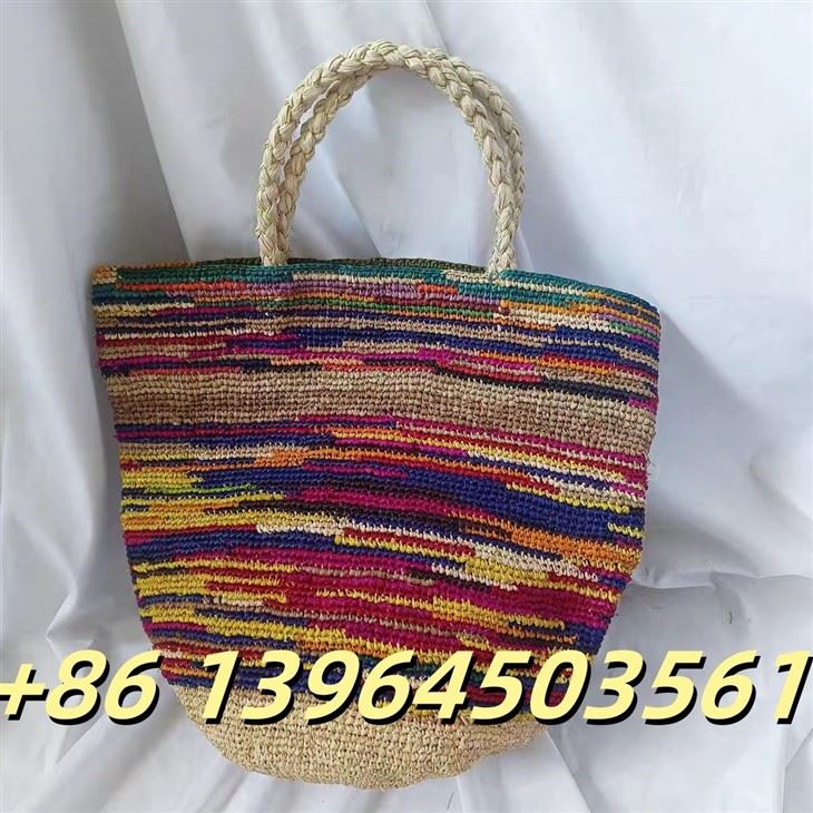 Handgefertigtes Multi-Farben-Raffia-Eimer