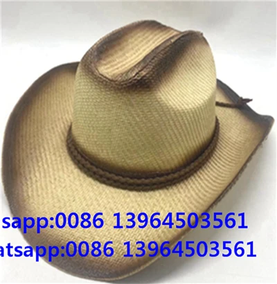 Unisex-Cowboyhut aus Stroh im Jazz-Stil