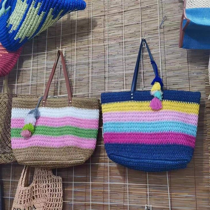 Bunte Regenbogen Damen Große Strandtasche