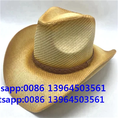 Stroh Sonnenhut für Männer Cowboy Papierhut