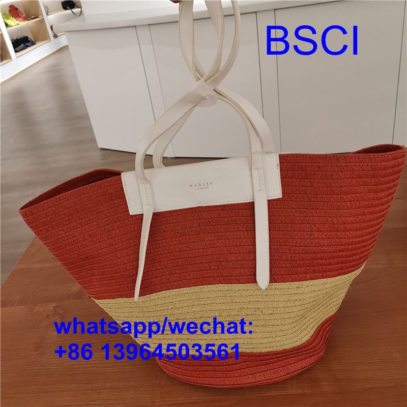 Robuste große Strandtasche aus Stroh
