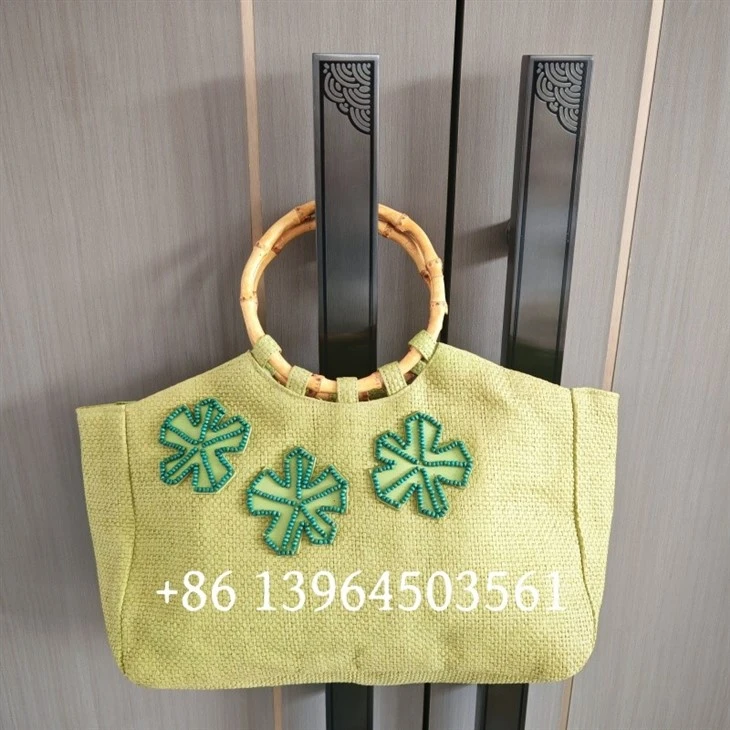 Bamboo Woven Straw Handbags