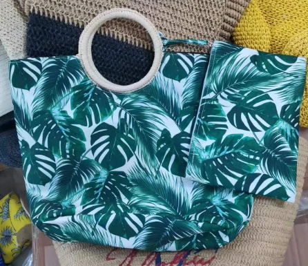 Tropische Frauen Strand Tasche Ein Set