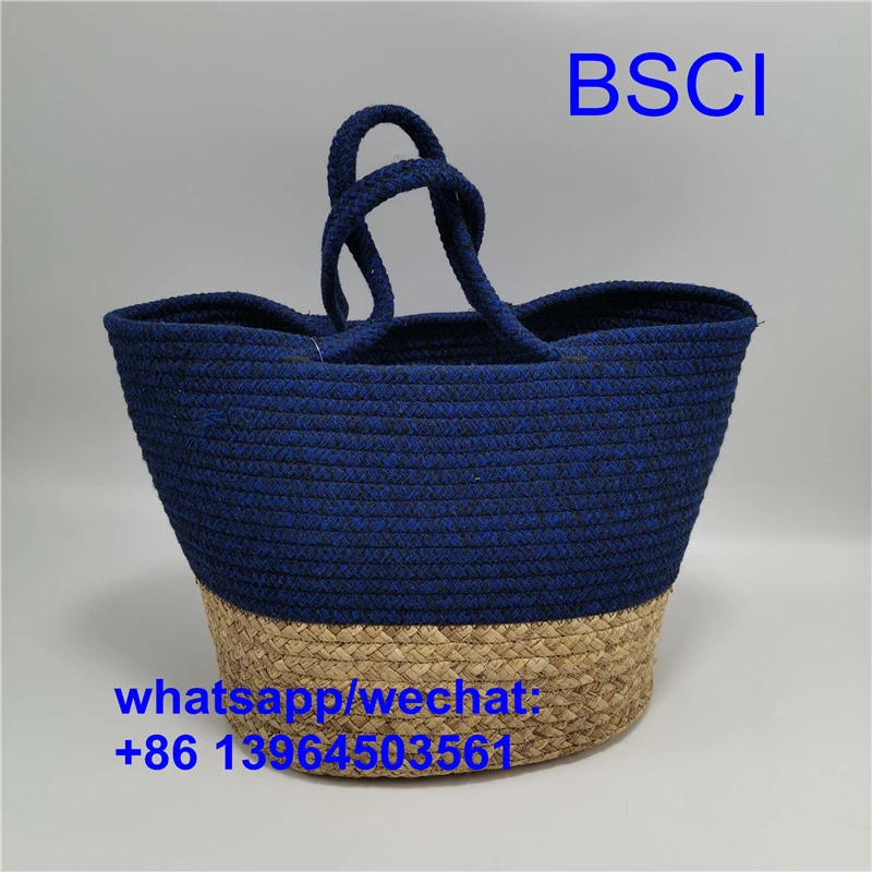 Strandtasche aus natürlichem, gewebtem Rattan