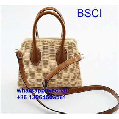 Frauen handgewebte Rattan -Tasche