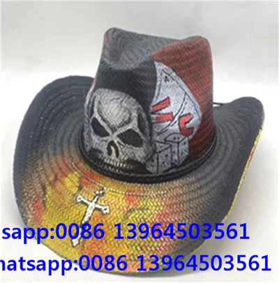 Herren Western Cowboyhut aus geflochtenem Stroh
