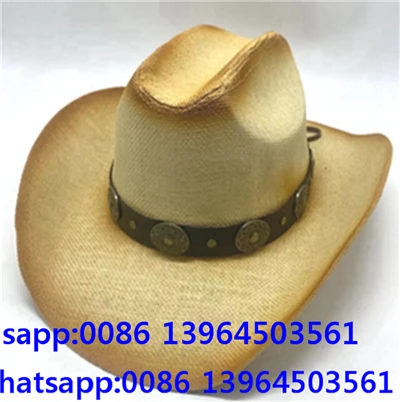 Fedora-Hut aus Distressed-Stroh mit Knopfleiste