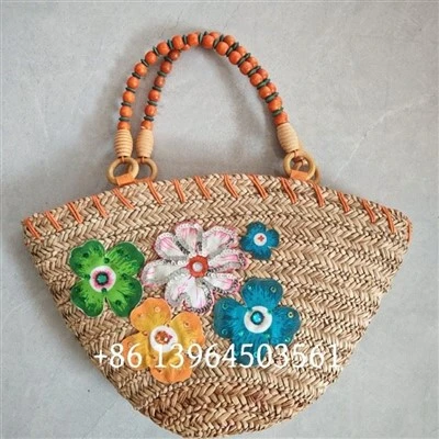 Frauen Strohhandtaschen mit Stickerei