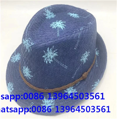 Blauer Stroh Cowboy Sonnenhut