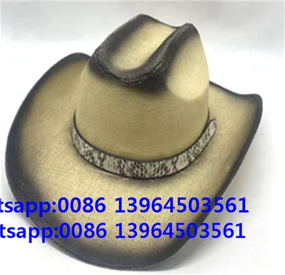 Schwarzer Spray Herren Hut Fedora Cowboy Retro Cap