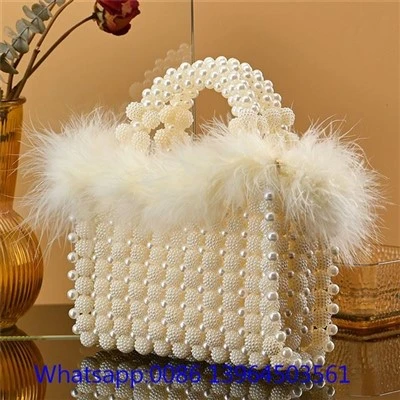 Handgewebte Partytasche mit Perlen für Damen