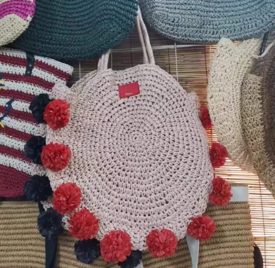Runde Form Strohbeutel mit Kugeln
