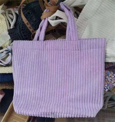 Lila Cord Damen Einkaufstasche