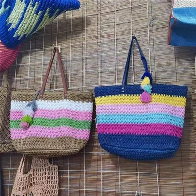 Bunte Regenbogen Damen Große Strandtasche