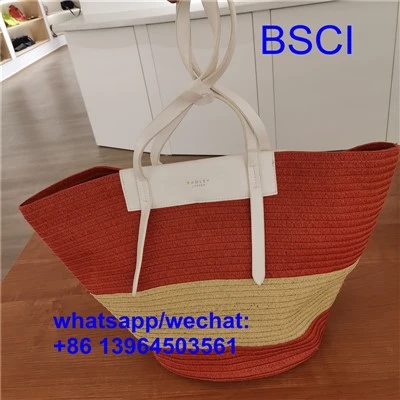 Robuste große Strandtasche aus Stroh