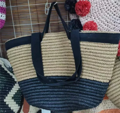 Schwarzes Baumwollband Big Women Beach Bag