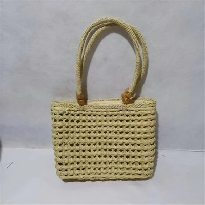 Handgemachte hohle Strohtasche in Beige für Damen