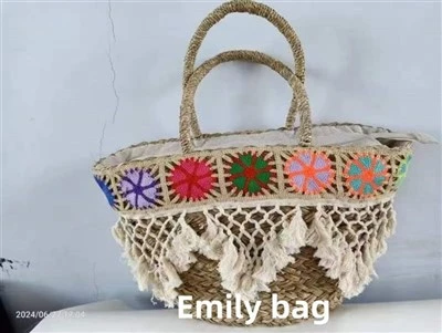 Frauen Handtaschen gewebte Sommer -Strohhalmsäcke